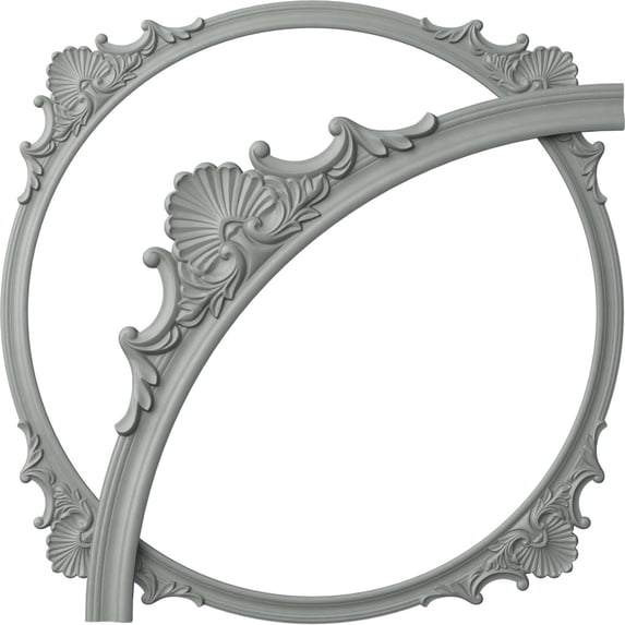 Ekena Millwork 77 5/8"OD x 70 7/8"ID x 3 3/8"W x 1"P Shell Ceiling Ring Kit