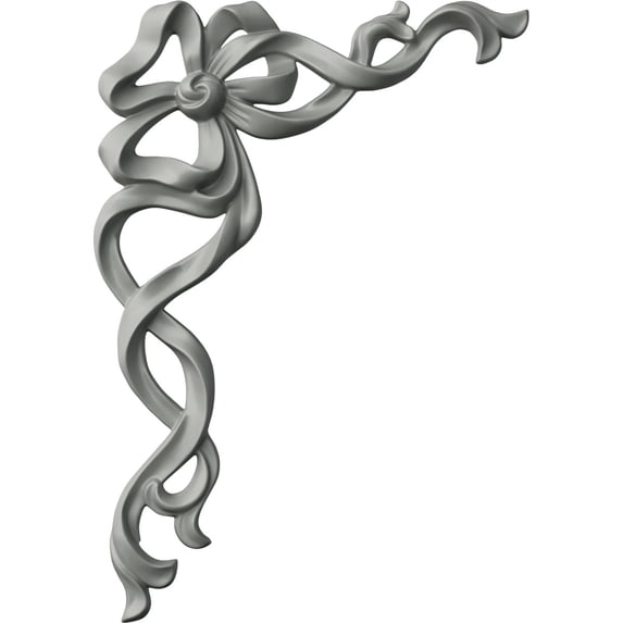 Ekena Millwork 8 1/4"W x 13"H x 7/8"P Versailles Medium Ribbon with Bow Onlay, Left