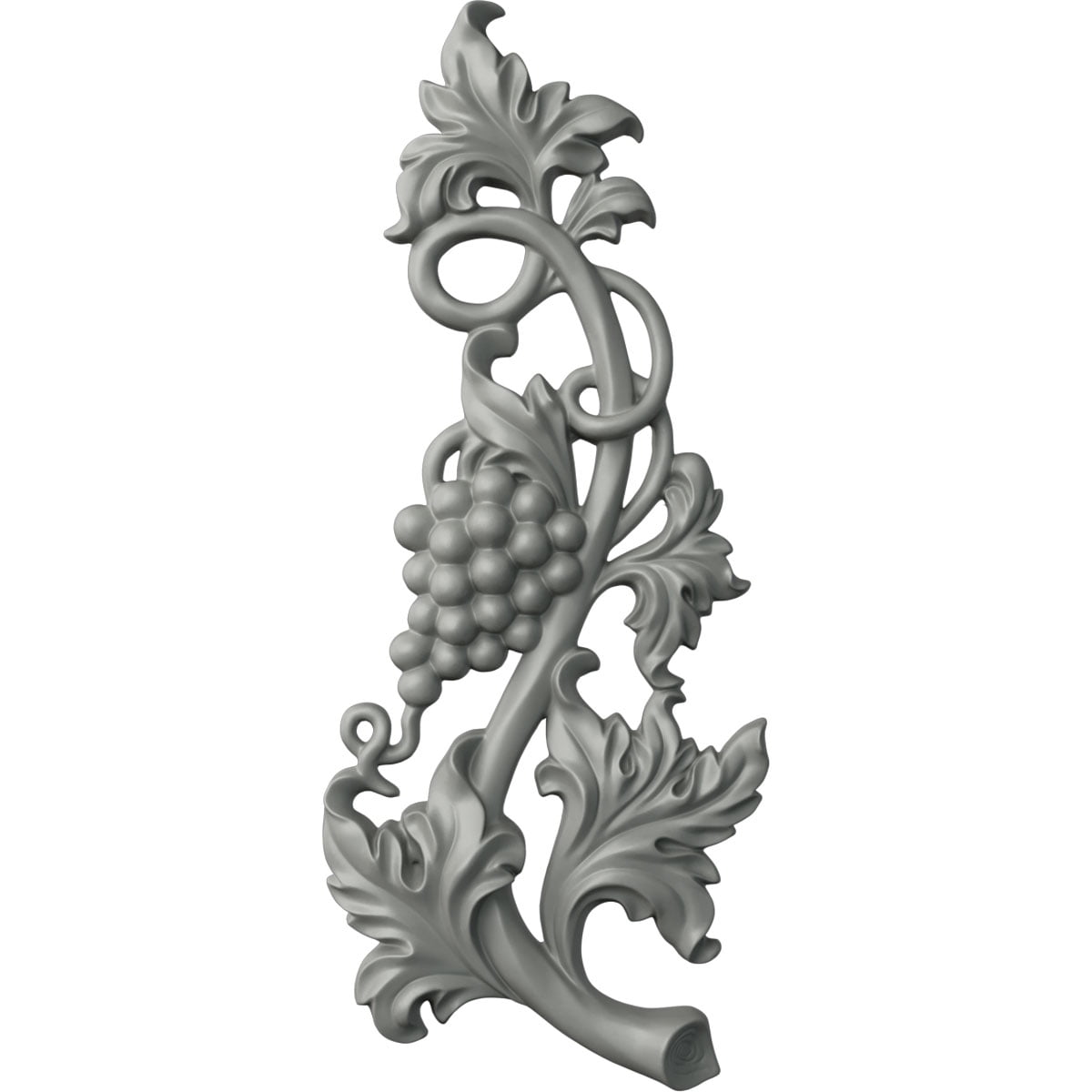 Large White Primed Polyurethane Grape and Leaf Onlay
