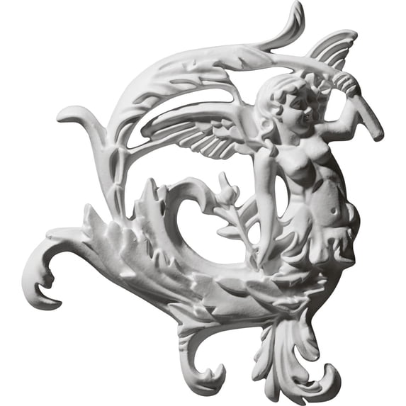 Ekena Millwork 8 1/4"W x 8 5/8"H x 7/8"P Angel Leaf Onlay, Left