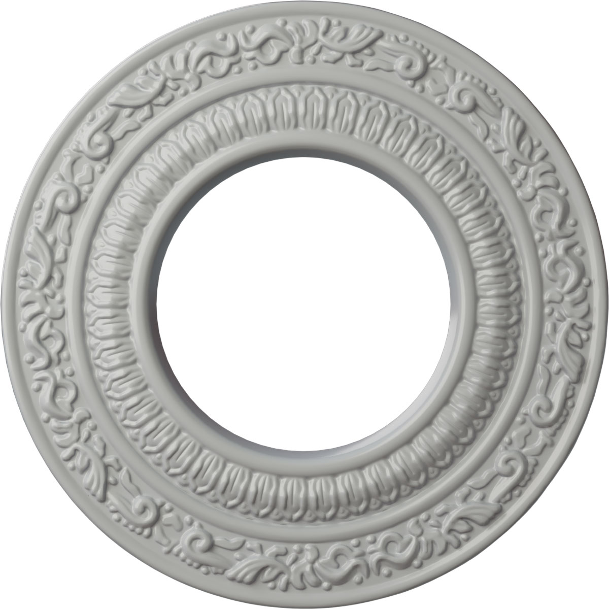 Ekena Millwork 8 1/8"OD x 4 1/8"ID x 1/2"P Andrea Ceiling Medallion (Fits Canopies up to 4 1/8"), Hand-Painted Frost - image 1 of 4