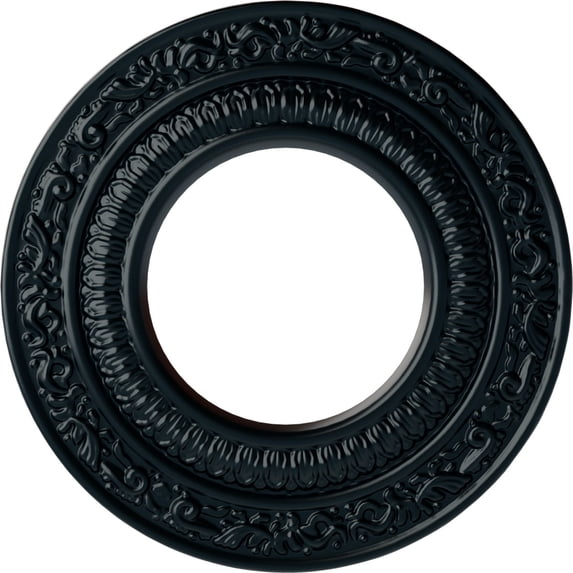Ekena Millwork 8 1/8"OD x 4 1/8"ID x 1/2"P Andrea Ceiling Medallion (Fits Canopies up to 4 1/8"), Hand-Painted Night Shade