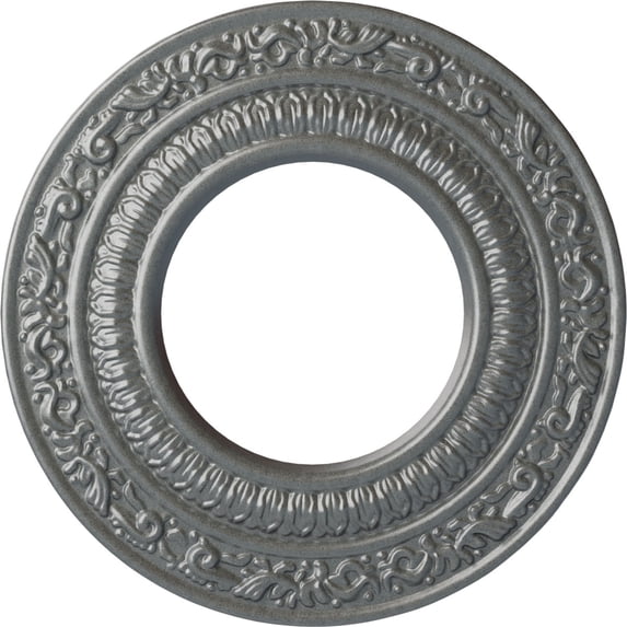 Ekena Millwork 8 1/8"OD x 4 1/8"ID x 1/2"P Andrea Ceiling Medallion (Fits Canopies up to 4 1/8"), Hand-Painted Platinum