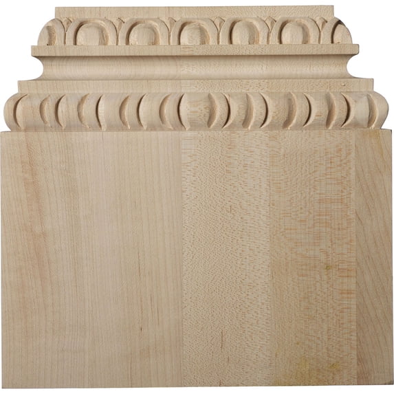 Ekena Millwork 8"BW x 5 7/8" Top Width x 2 3/8"D x 7 7/8"H, Chesterfield Base Plinth, Cherry