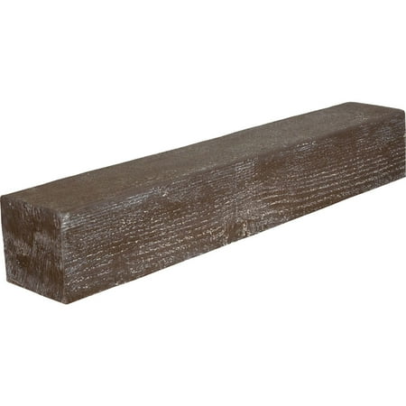 Ekena Millwork 8"H x 10"D x 36"W Rough Sawn Faux Wood Fireplace Mantel, Vintage Mahogany