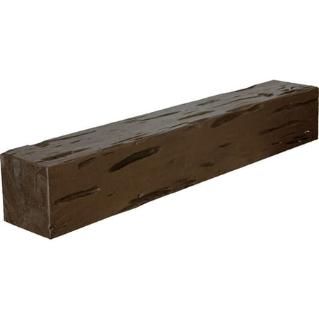 Ekena Millwork 8"H x 10"D x 48"W Pecky Cypress Faux Wood Fireplace Mantel, Natural Mahogany