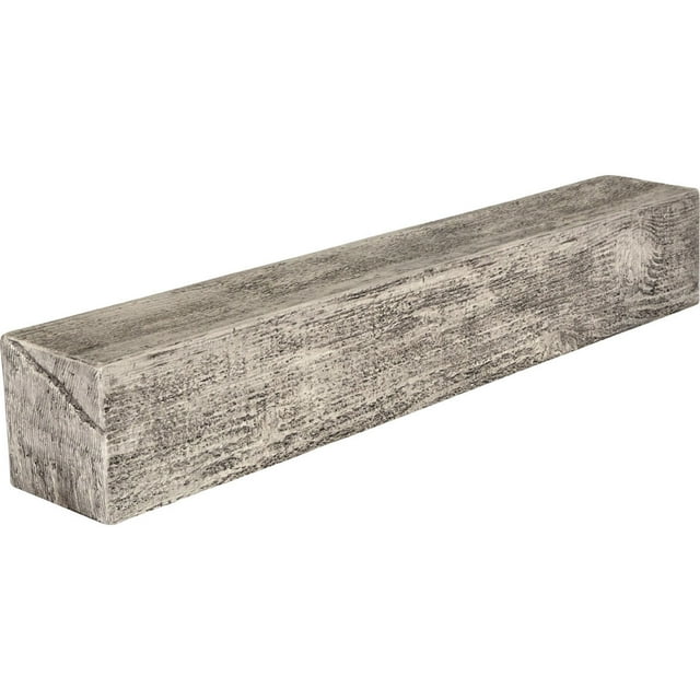 Ekena Millwork 8"H x 10"D x 48"W Rough Sawn Faux Wood Fireplace Mantel, Burnished Pine