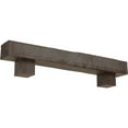 thumbnail image 1 of Ekena Millwork 8"H x 10"D x 48"W Rough Sawn Faux Wood Fireplace Mantel Kit w/ Alamo Corbels, Aged Pecan, 1 of 10