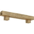 thumbnail image 1 of Ekena Millwork 8"H x 10"D x 72"W Rough Cedar Faux Wood Fireplace Mantel Kit w/ Alamo Corbels, Natural Pine, 1 of 10