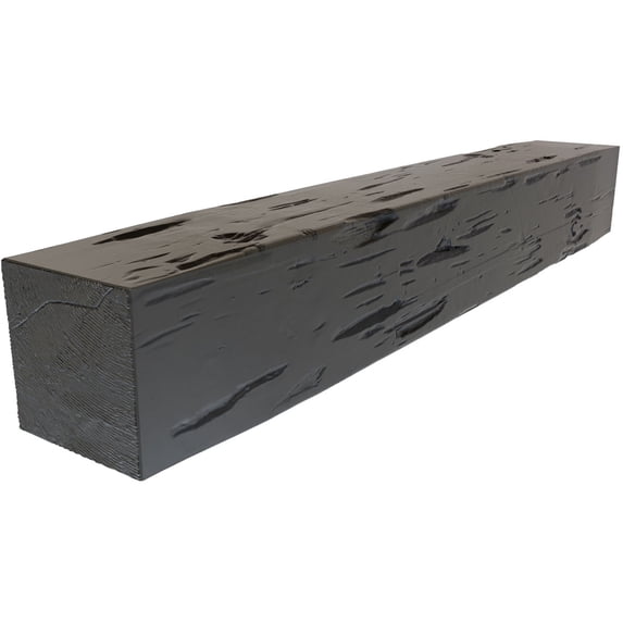 Ekena Millwork 8"H x 12"D x 48"W Pecky Cypress Faux Wood Fireplace Mantel, Burnished Cedar