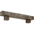 thumbnail image 1 of Ekena Millwork 8"H x 12"D x 48"W Rough Cedar Faux Wood Fireplace Mantel Kit w/ Alamo Corbels, Vintage Mahogany, 1 of 10