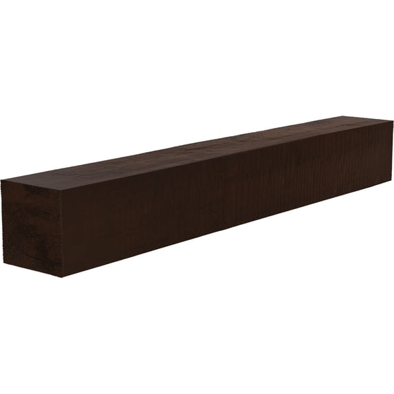 Ekena Millwork 8"H x 12"D x 60"W Rough Cedar Faux Wood Fireplace Mantel, Premium Hickory