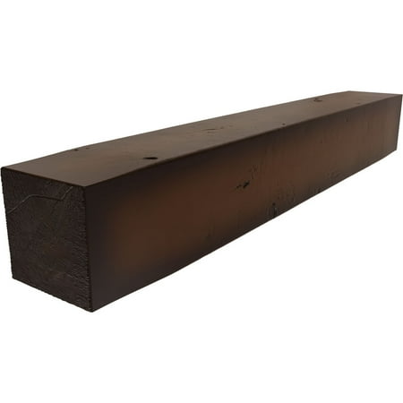 Ekena Millwork 8"H x 12"D x 72"W Knotty Pine Faux Wood Fireplace Mantel, Premium Mahogany