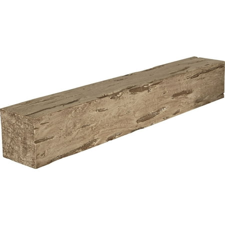 Ekena Millwork 8"H x 12"D x 84"W Pecky Cypress Faux Wood Fireplace Mantel, Natural Pine