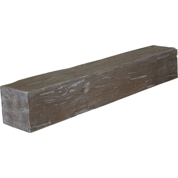 Ekena Millwork 8"H x 12"D x 84"W Pecky Cypress Faux Wood Fireplace Mantel, Vintage Mahogany