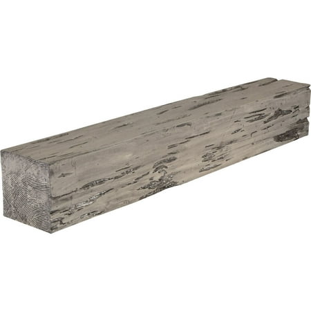 Ekena Millwork 8"H x 8"D x 36"W Pecky Cypress Faux Wood Fireplace Mantel, Burnished Pine