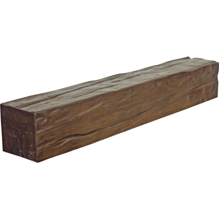 Ekena Millwork 8"H x 8"D x 36"W Riverwood Faux Wood Fireplace Mantel, Premium Hickory