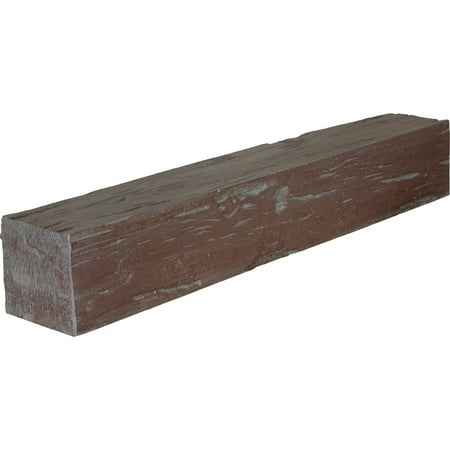 Ekena Millwork 8"H x 8"D x 48"W Pecky Cypress Faux Wood Fireplace Mantel, Aged Pecan