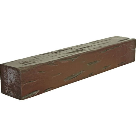 Ekena Millwork 8"H x 8"D x 48"W Pecky Cypress Faux Wood Fireplace Mantel, Premium Cherry