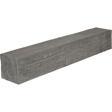 Ekena Millwork 8"H x 8"D x 48"W Rough Sawn Faux Wood Fireplace Mantel, Aged Cedar