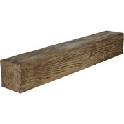 Ekena Millwork 8"H x 8"D x 72"W Sandblasted Faux Wood Fireplace Mantel, Natural Golden Oak
