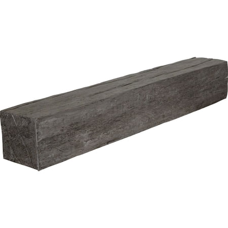 Ekena Millwork 8"H x 8"D x 84"W Riverwood Faux Wood Fireplace Mantel, Burnished Honey Dew