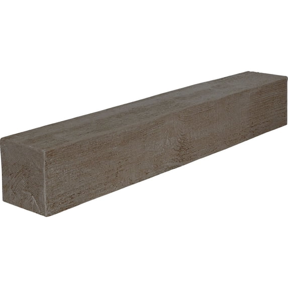 Ekena Millwork 8"H x 8"D x 84"W Rough Sawn Faux Wood Fireplace Mantel, Natural Honey Dew