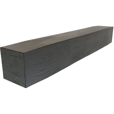 Ekena Millwork 8"H x 8"D x 84"W Sandblasted Faux Wood Fireplace Mantel, Burnished Cedar