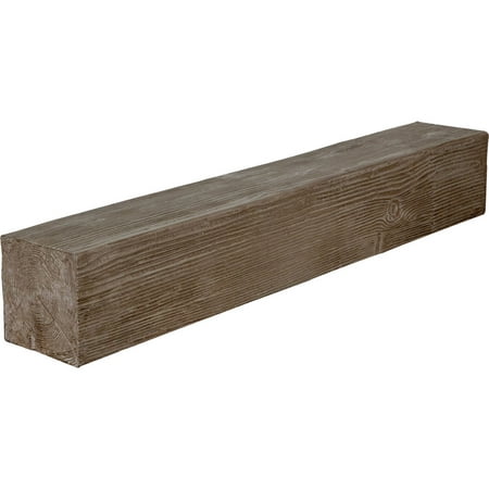 product image of Ekena Millwork 8"H x 8"D x 84"W Sandblasted Faux Wood Fireplace Mantel, Natural Honey Dew