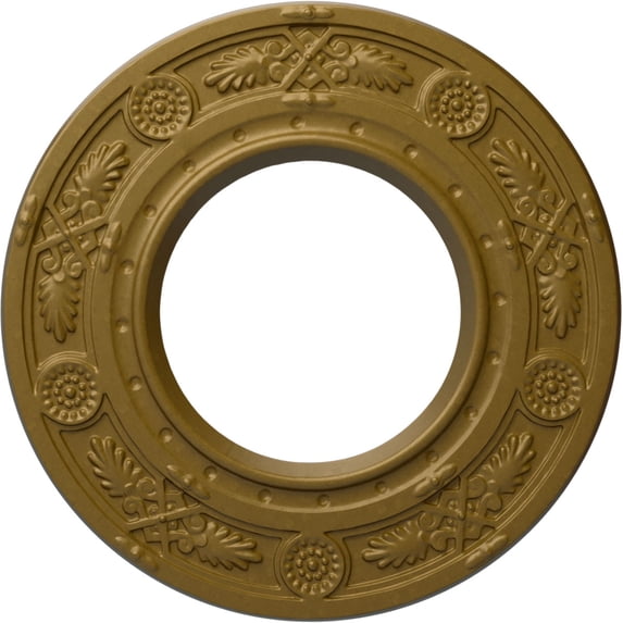 Ekena Millwork 8"OD x 3 7/8"ID x 1/2"P Daniela Ceiling Medallion (Fits Canopies up to 3 7/8"), Hand-Painted Gold