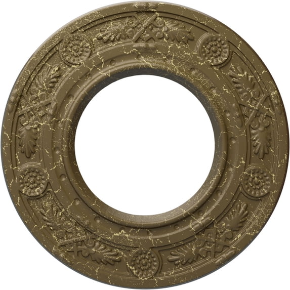 Ekena Millwork 8"OD x 3 7/8"ID x 1/2"P Daniela Ceiling Medallion (Fits Canopies up to 3 7/8"), Hand-Painted Mississippi Mud Crackle