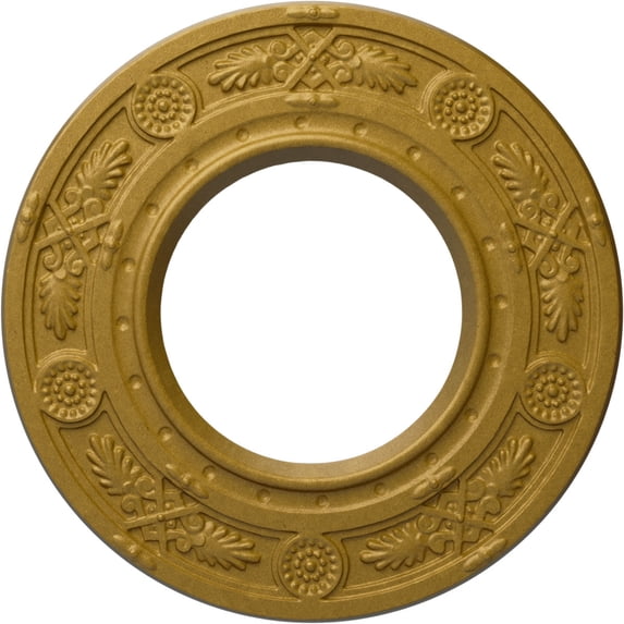 Ekena Millwork 8"OD x 3 7/8"ID x 1/2"P Daniela Ceiling Medallion (Fits Canopies up to 3 7/8"), Hand-Painted Pharaohs Gold