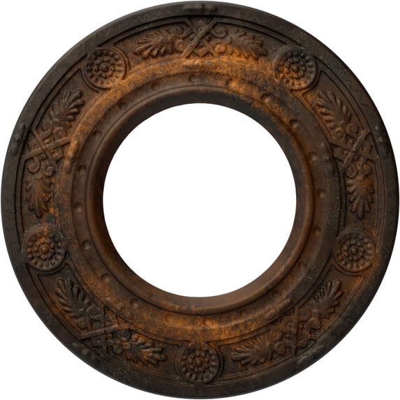 Ekena Millwork 8"OD x 3 7/8"ID x 1/2"P Daniela Ceiling Medallion (Fits Canopies up to 3 7/8"), Hand-Painted Rust