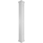 Ekena Millwork 8"W x 10'H Craftsman Classic Square Non-Tapered Calico Fretwork Column w/ Prairie Capital & Prairie Base