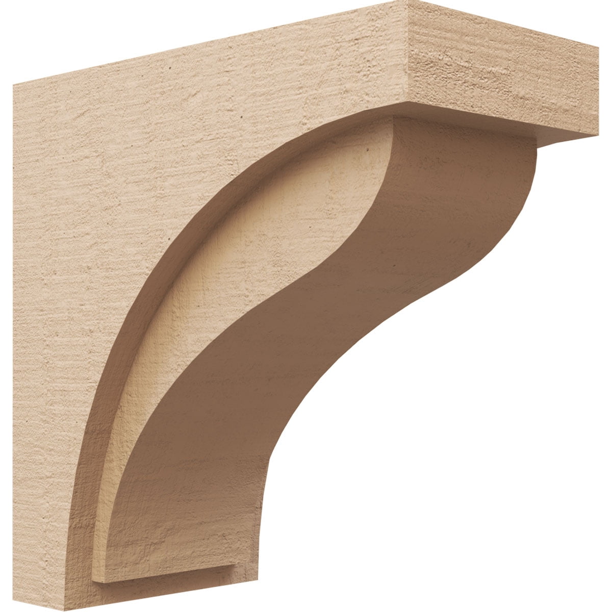 8"W x 16"D x 16"H Classic Helena Rough Cedar Woodgrain TimberThane Corbel, Primed Tan
