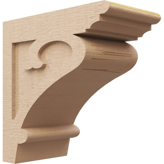 8"W x 16"D x 16"H Classic Mayflower Rough Cedar Woodgrain TimberThane Corbel, Primed Tan
