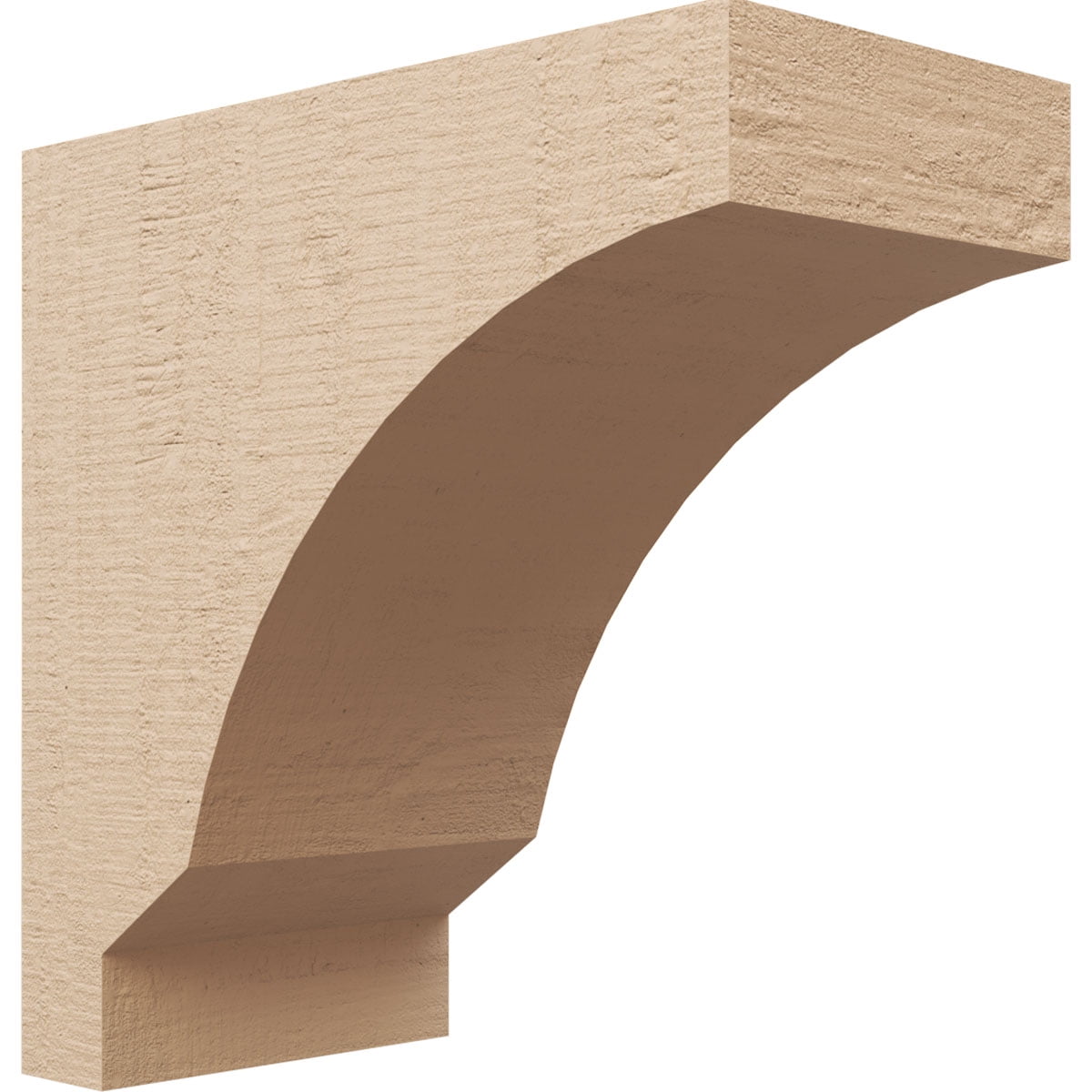 8"W x 16"D x 16"H Classic Moab Rough Cedar Woodgrain TimberThane Corbel, Primed Tan