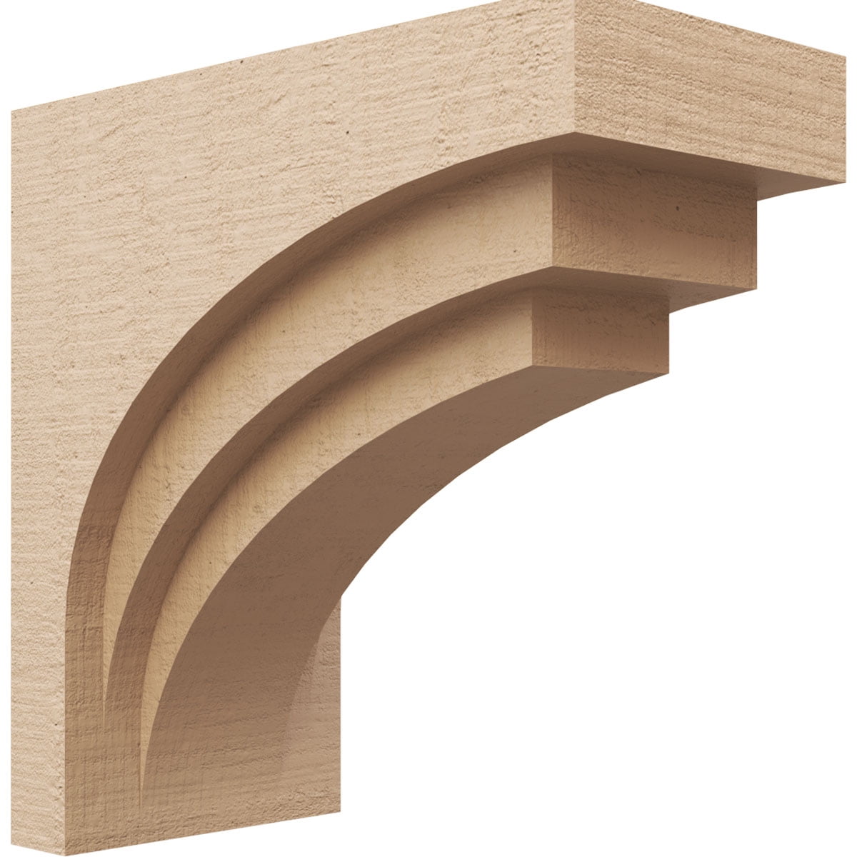 8"W x 16"D x 16"H Classic Rockford Rough Cedar Woodgrain TimberThane Corbel, Primed Tan