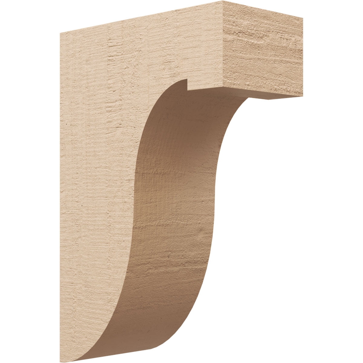 8"W x 16"D x 24"H Classic Del Monte Rough Cedar Woodgrain TimberThane Corbel, Primed Tan