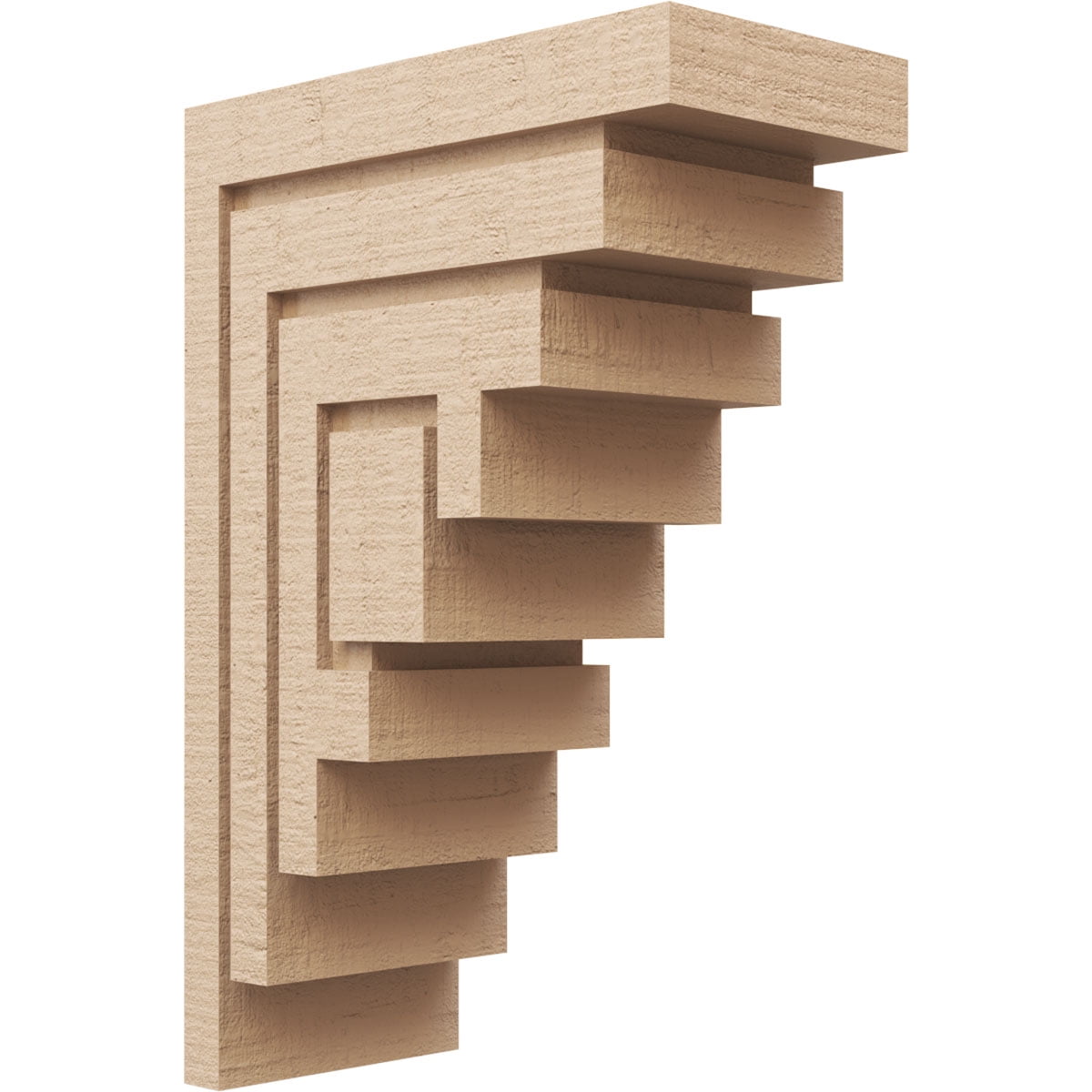 8"W x 16"D x 24"H Classic Landon Rough Cedar Woodgrain TimberThane Corbel, Primed Tan