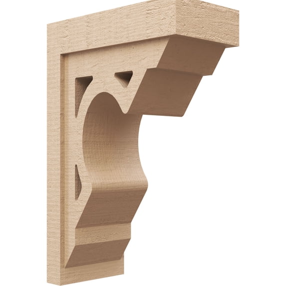 8"W x 16"D x 24"H Classic Sheridan Rough Cedar Woodgrain TimberThane Corbel, Primed Tan