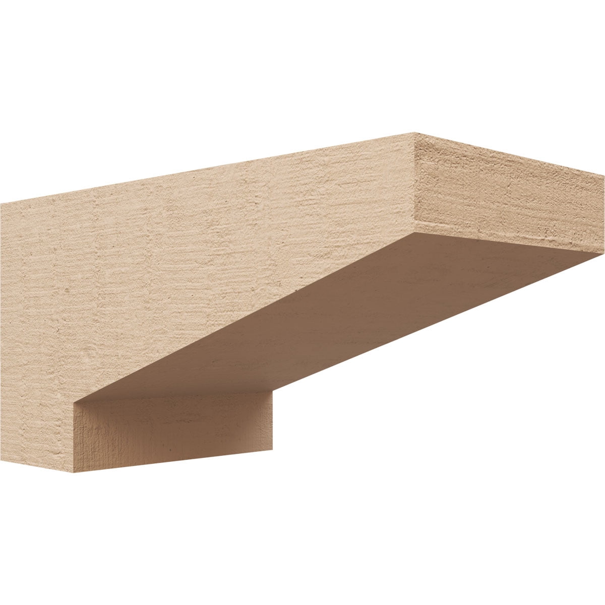 8"W x 16"D x 8"H Wide Clemmons Rough Cedar Woodgrain TimberThane Corbel, Primed Tan