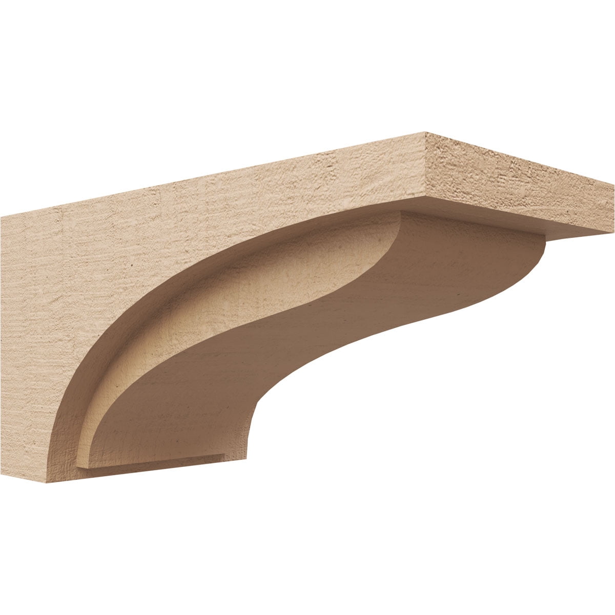 8"W x 16"D x 8"H Wide Helena Rough Cedar Woodgrain TimberThane Corbel, Primed Tan