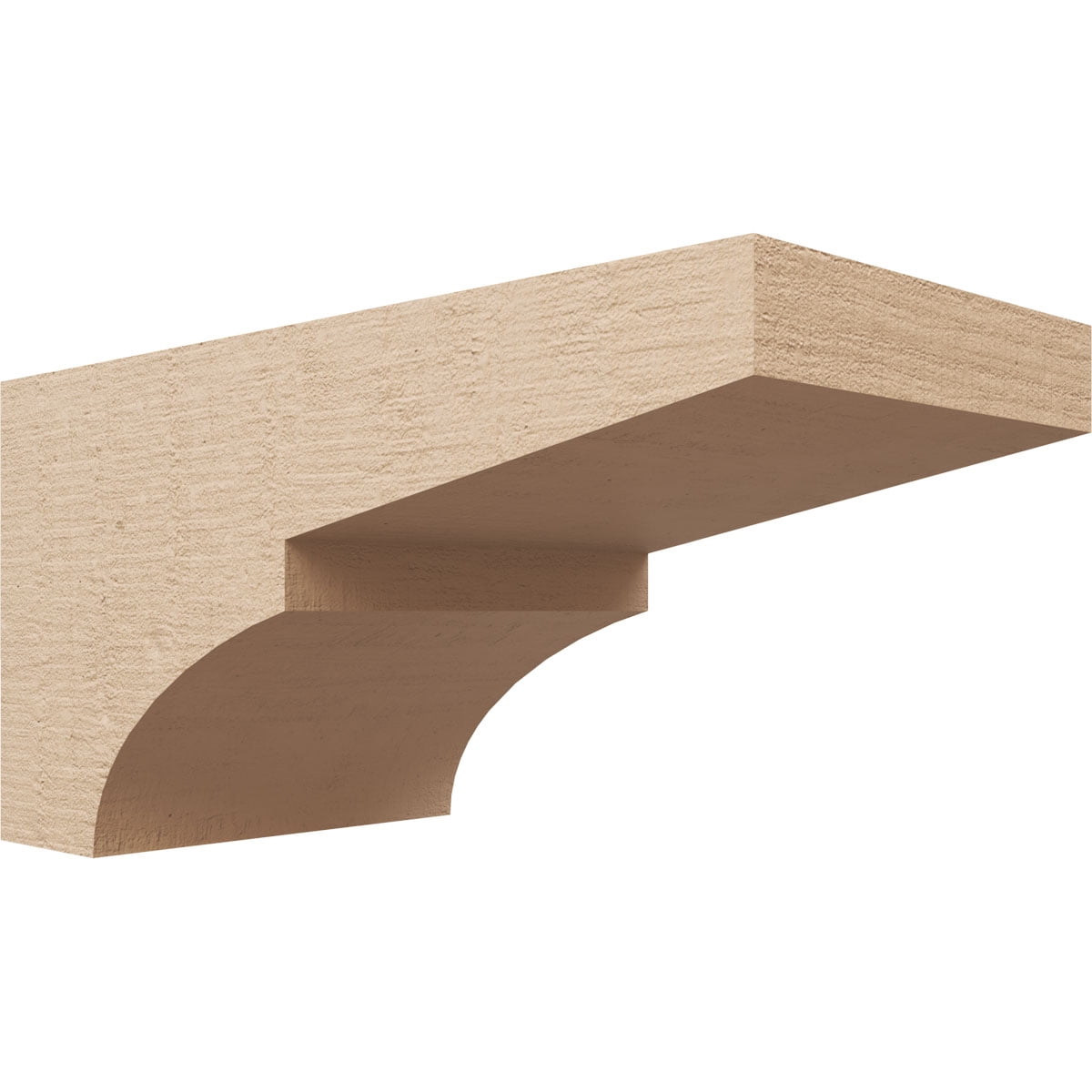 8"W x 16"D x 8"H Wide Monterey Rough Cedar Woodgrain TimberThane Corbel, Primed Tan