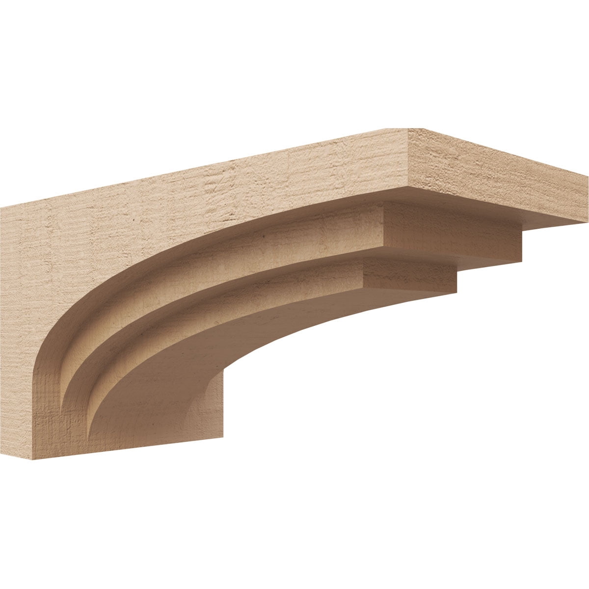 8"W x 16"D x 8"H Wide Rockford Rough Cedar Woodgrain TimberThane Corbel, Primed Tan