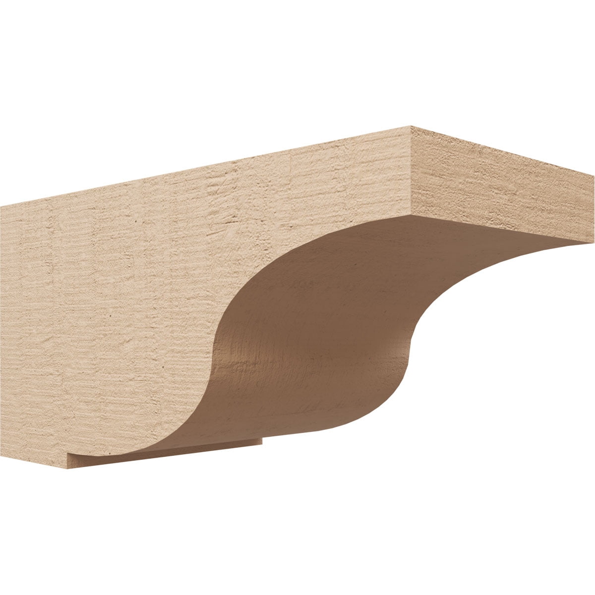 8"W x 16"D x 8"H Wide Van Buren Rough Cedar Woodgrain TimberThane Corbel, Primed Tan