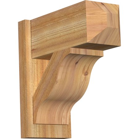 Ekena Millwork 8"W x 18"D x 18"H Funston Rough Sawn Craftsman Outlooker, Western Red Cedar
