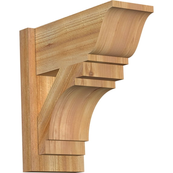 Ekena Millwork 8"W x 18"D x 18"H Merced Rough Sawn Traditional Outlooker, Western Red Cedar