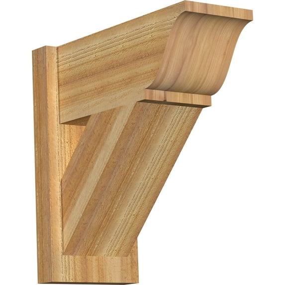 Ekena Millwork 8"W x 18"D x 18"H Traditional Rough Sawn Traditional Outlooker, Western Red Cedar