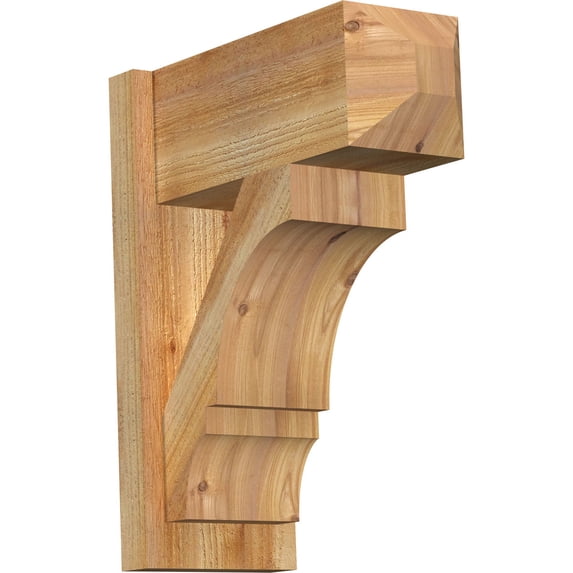 Ekena Millwork 8"W x 18"D x 22"H Balboa Rough Sawn Craftsman Outlooker, Western Red Cedar